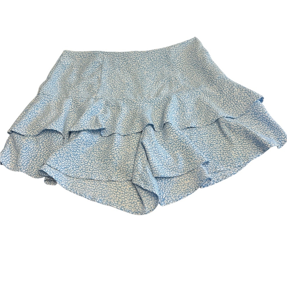 Zara skort tiered ruffles left side zip animal print lightweight Size medium
